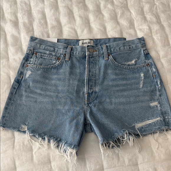 Agolde Parker Long Jean Shorts Swapmeet NWT - Picture 1 of 4